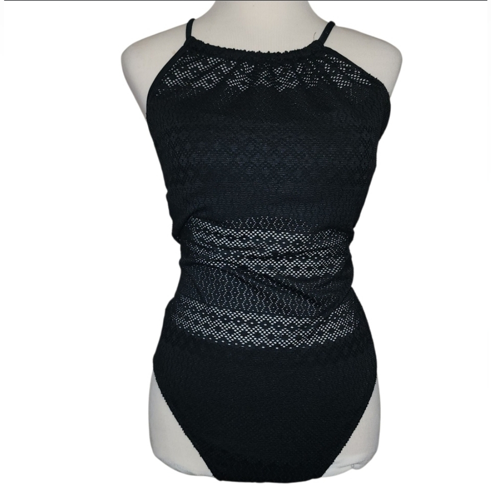 Time And Tru 1PC Black Swimsuit Size XL 16-18 Swimwear Beachwear Pool Vacation